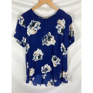Vince Camuto Floral Print Longline Blouse Size Medium